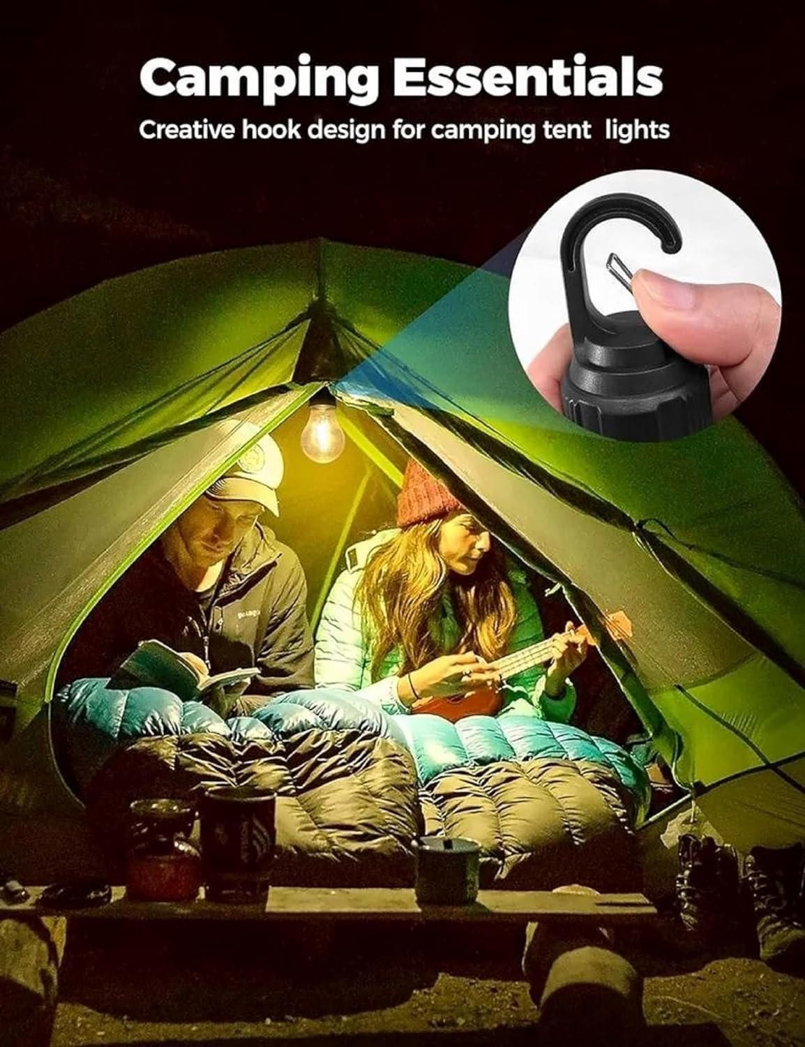 Decorative Hanging Bulb with 3 Modes Tent Lamp Light for Camping Pack of 1