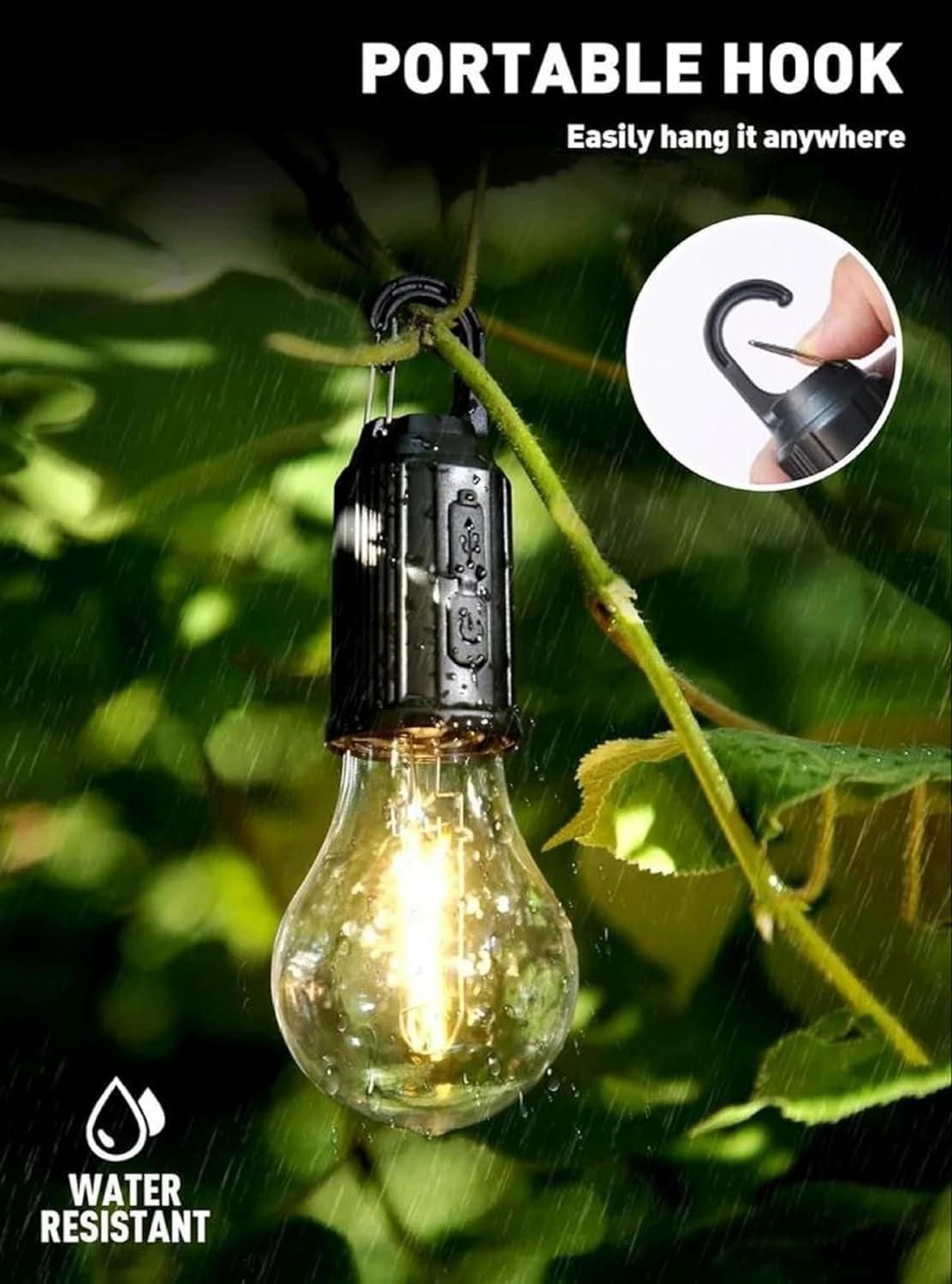 Decorative Hanging Bulb with 3 Modes Tent Lamp Light for Camping Pack of 1